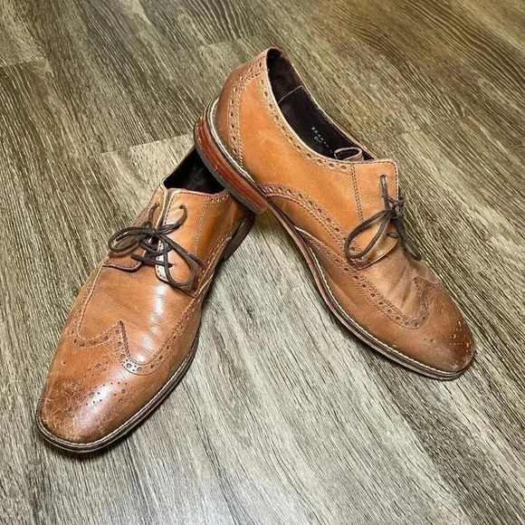 Mens Florsheim Brown Oxford Dress Shoes - 9.5 - Picture 1 of 10